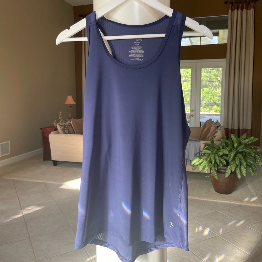 Danskin, womens, work out tank, purplish blue, size small / 4-6